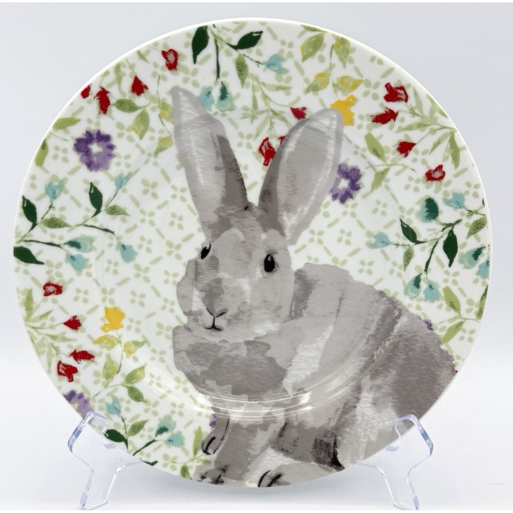Martha Stewart Collection Bunny Rabbit Easter Porcelain Plates 9.25" EC